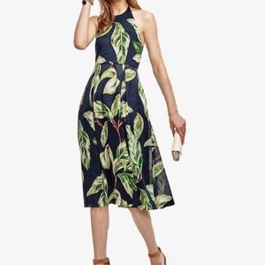 Ann Taylor leaf printed halter dress WORN ONCE!